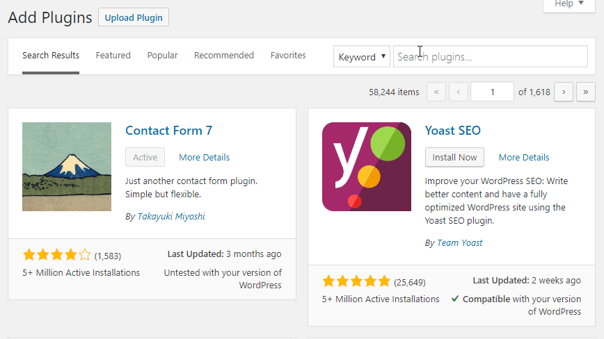 WordPress Notification plugin installation process from plugins directory
